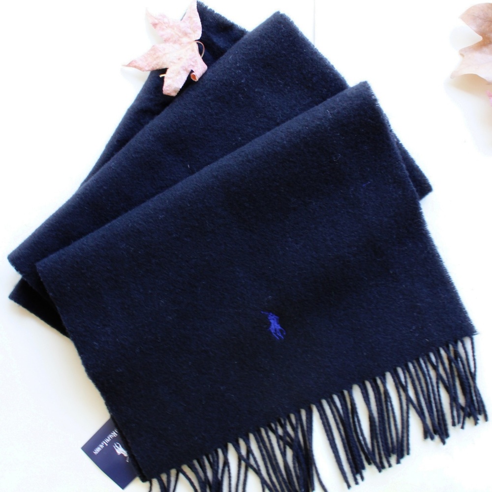 Ralph LAUREN wrap SCARF (unisex) black NWT - Picture 6 of 7